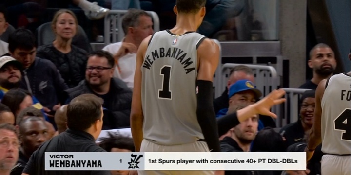 😳邓肯都没做到!文班连续两场40+两双 马刺队史首人!